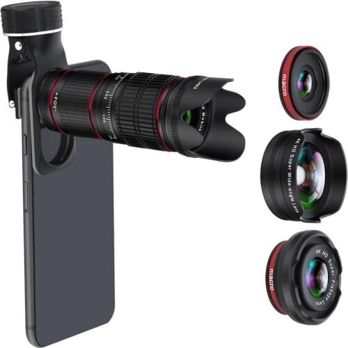 Phone Camera Lens Kit Universal Wide-angle Lens Set Macro Lens Professional HD Phone Camera Lens For IPhone12/11/X/8/8 Plus