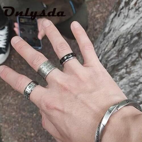 Letter Engraved Rings for Women Custom Ring Men Engagement Wedding Band Gold Hollow Stainless Steel Customized Gift Metal OSR703