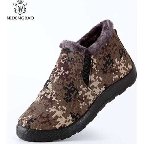 New Men Winter Waterproof Boots Warm Men Winter Warm Fur Snow Shoes Large Size Casual Mens Army Boots Male Work Sneaker Shoes