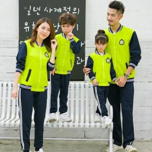 Parent-Child Outfits Baseball Clothing Coat 2021 Autumn New Casual Mother-Daughter And Father-Son Jacket Outwear Plus Size A506
