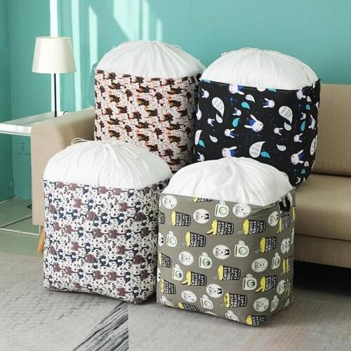 Dirty Clothes Quilts Organizer Sundries Pouch Drawstring Home Storage Basket