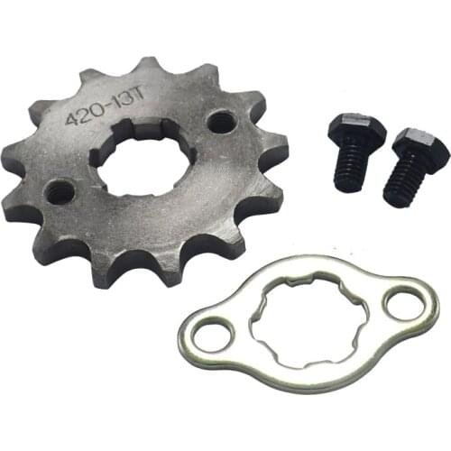 Front Engine 420# 17mm 20mm 13T Teeth Chain Sprocket With Retainer Plate Locker
