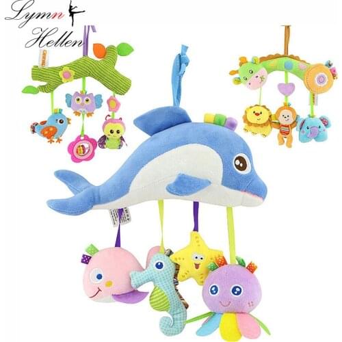 Plush Infant Crib Stroller Hanging Multifunctional Teethers Appease Stuffed Animal Magical Mirror Fall Asleep Developmental Toy