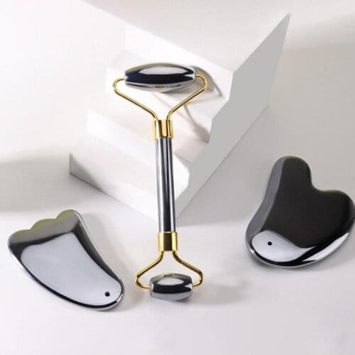 Facial Massage Roller Guasha Board Double Heads Jade Stone Face Lift Body Skin Relaxation Slimming Beauty Neck Thin Lift
