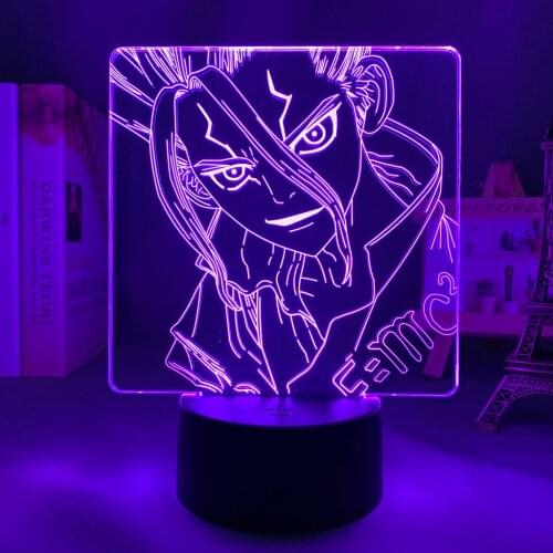 Dr Stone Led Night Light for Kids Bedroom Decor Nightlight Birthday Gift Anime Gadget Room Table Lamp Dr Stone