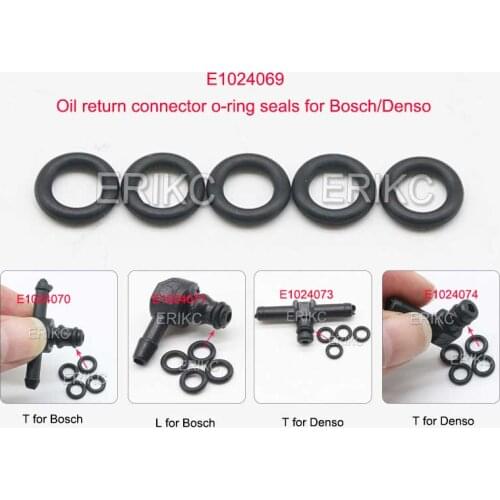 Return Oil Backflow T and L Type Sealing Rings E1024069 Injector Return Oil Backflow Pipe Connector O-ring for BOSCH 0445110