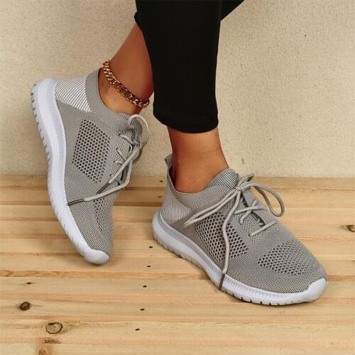 Women Mesh Lace-up Sneakers Vulcanized Female Summer Breathable Sport Shoes Ladies Platform Wedges New Footwear Plus Size