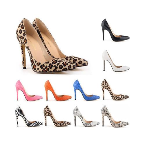 Fine High Heel Womens Shoes Snake Sattern Leopard Pattern Zebra Pattern Ladies Spring And Autumn Womens Shoes 11cm shallow