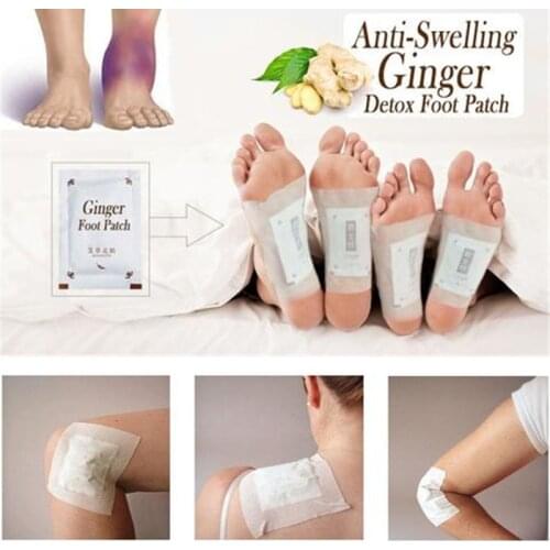 10pcs=(5pcs Patches+5pcs Adhesives) Anti-Swelling Ginger Foot Patch Detox Foot Patches Pads Weight Loss Slimming Patch