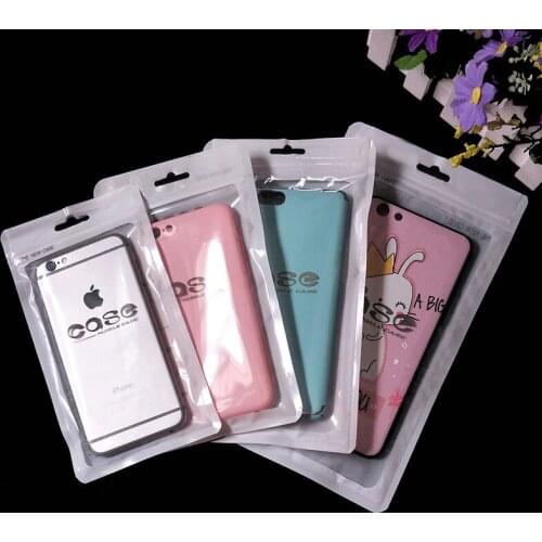 1000pcs Plastic zipper Bag Cell Phone Accessories Mobile Phone Case Cover Packaging Package Bag for iPhone 7 8 6S 6 7 Plus