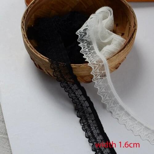 30Yards Width1.6cm black Elastic Lace Fabric Stretch Lace Trims Ribbon Garment Clothing underclothes Sewing Lace Accessories