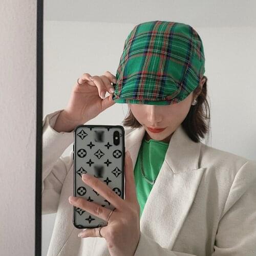 2021 French Artist Plaid Berets Hat Newsboy Caps Gatsby Hats Fashion Driving Cabbie Cap Peaky Blinder for Men Women Hat