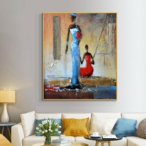 Abstract Figure Painting 100% Hand Painted Oil Painting On Canvas Textural Knife Painting Wall Art For Living Room House Decor