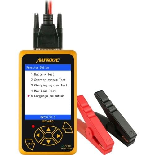 AUTOOL BT460 12V Cars 24V Heavy Duty Battery Tester Lead-acid AGM GEL Battery Cell Analyzer 4'' TFT Colorful Display