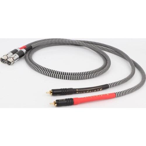 Hi-end OFC Silver Plated RCA TO Carbon Fiber XLR Balance Audio Cable hifi Audio/video XLR interconnect cable