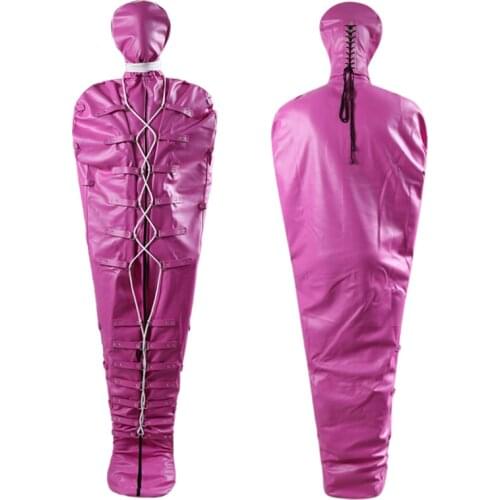 BDSM Sex Bondage Set full body bondage Sleep Sack PU Leather Straight Adjustable removed Adult Couple Games Fetish Sex Toy