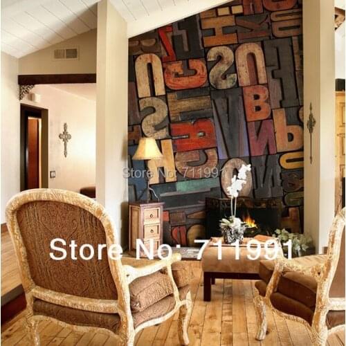 Free shipping large mural television personality abstract background 3d Alphabet wallpaper living room bedroom wallpaper