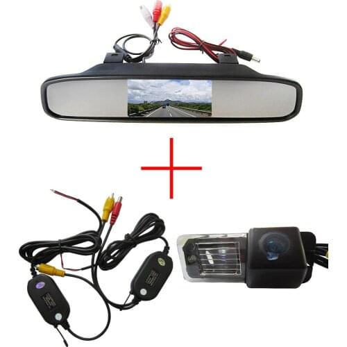 Wireless Color Car Rear View Camera for VW Volkswagen Polo V (6R)/ Golf 6 VI/ Passat CC,with 4.3 Inch Rear view Mirror Monitor