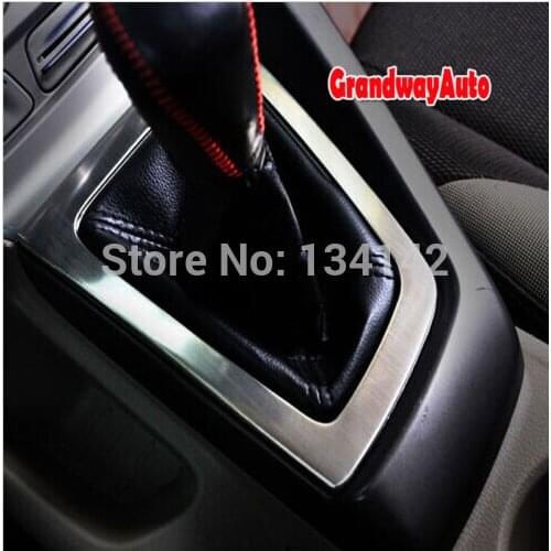 Free shipping auto Car interior decoration Stainless MT Gearshfit Knob Frame Trim Cover For Ford New Focus 3 mk3 2012 13