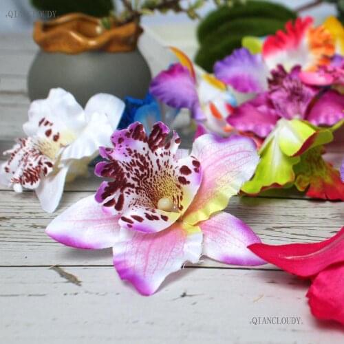 5/30/100 PIECES Artificial Thai Orchid Silk Flowers Heads SCRAPBOOKING DIY WREATH Hair clip wedding Wreath decoration Craft A91
