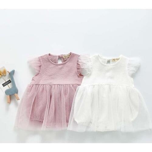 Summer Baby Girls Clothes Baby Bodysuit Cute Net Yarn Princess Dress Triangle Jumpsuit Infant Baby One-piece Outfits