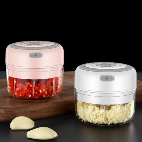 Mini Electric Garlic Chopper USB Charging Ginger Masher Machine Vegetable Fruit Twist Shredder Meat Grinder Slicers Kitchen Tool