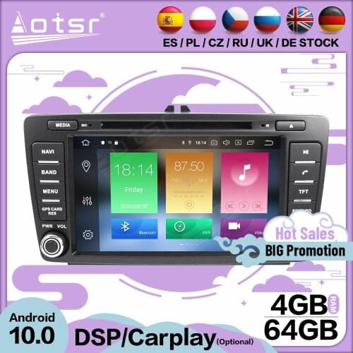 Carplay Multimedia Stereo Android Player For Skoda Octavia 2008 -2011 2012 2013 2014 2015 GPS BT Audio Radio Receiver Head Unit