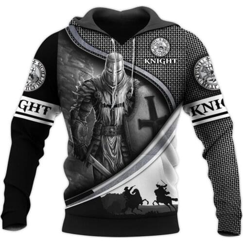 Tessffel Knights Templar Jesus God Guard Cavalier Autumn Casual Pullover Streetwear NewFashion 3DPrint Men/Women Zip/Hoodies B-8
