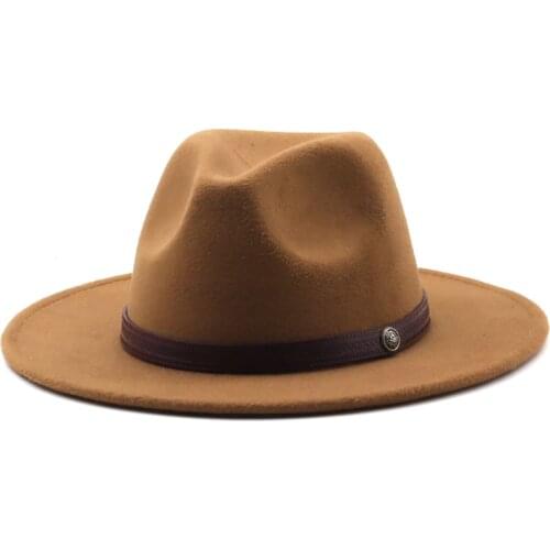 New Classic British Fedora Hat Men Women Imitation Woolen Winter Felt Hats Fashion Jazz Hat Chapeau Wholesale