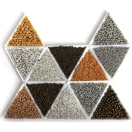 NEW 2.4/3.2/4.0MM Size Gold/Rhodium/Bronze/Silver Color Smooth Metal Iron Round Ball Spacer Loose Beads For DIY Jewelry Making