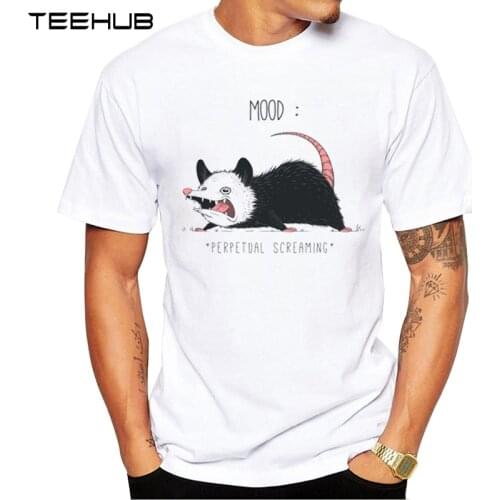 New Arrivals 2019 TEEHUB Cool Mens Fashion Mood Possum Design T-Shirt Short Sleeve O-neck Tops Hipster Tee