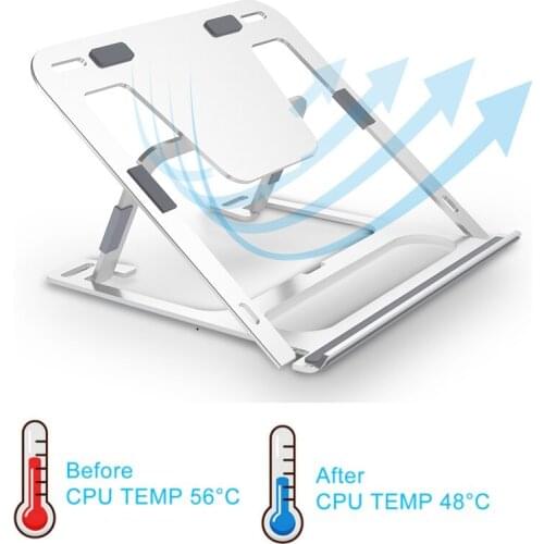 Aluminum Alloy Non-slip Adjustable Laptop Stand Desktop Laptop Holder Notebook Stand Foldable For Computer ipad Notebook Macbook