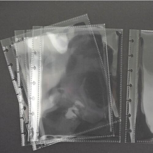 25pcs/lot Transparent PP Plastic Bags Mushroom Hole Notebook Loose Leaf DIY Document Holder Information Booklet Inner Page Acces