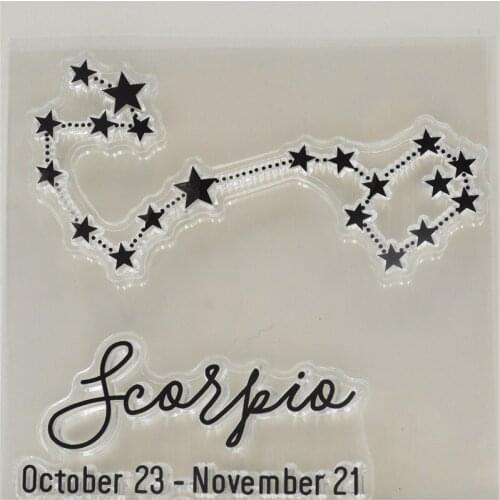 Constellations Scorpio Transparent Clear Silicone Stamp/Seal for DIY scrapbooking/photo album Decorative clear stamp sheets