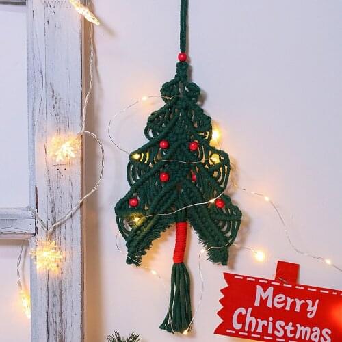 Nordic Style Christmas Tree Cotton Rope Hand-Woven Wall Decoration Simple Modern Hand-Woven Tapestry Wall Decoration Gifts