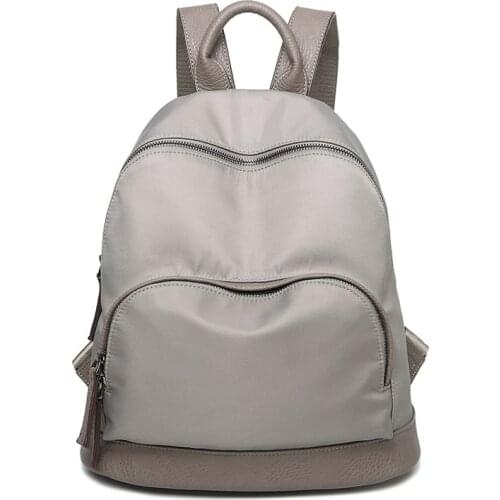Hardware 100% Genuine Cow Leather White Lady Womens Backpacks First Layer Cowhide Summer Backpack Young Girls Bag New C1484
