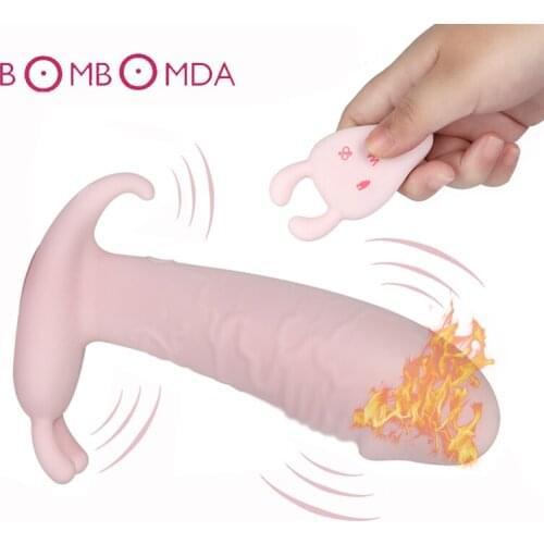 Sex Shop Heating Dildo Vibrator for Woman Strap On Wearable Dildo Vibrating Egg Panties G spot Stimulate Adult Sex Toy for Woman