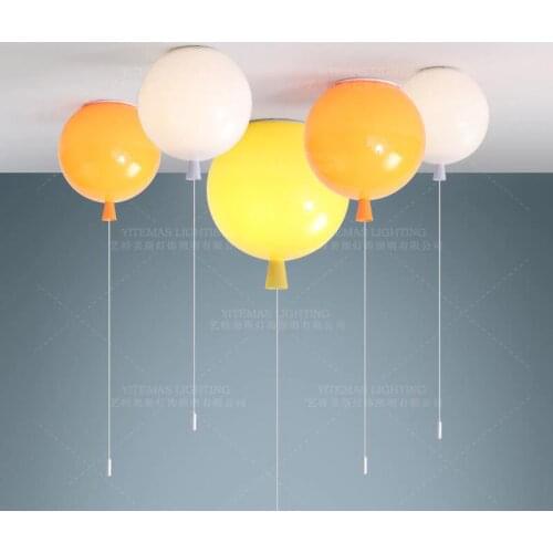 Modern balloon pendant light for kids room childrens room pull switch fashionable balloon cute light fixture