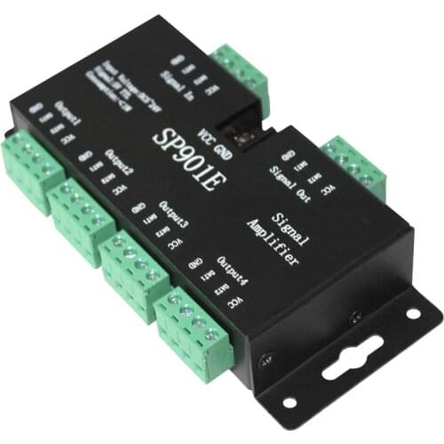 LED Signal Amplifier SP901 Led SPI Controller 4CH Group Amplifier For WS2812 2811 dmx512 Led Pixels Strip Magic Module DC5V-24V