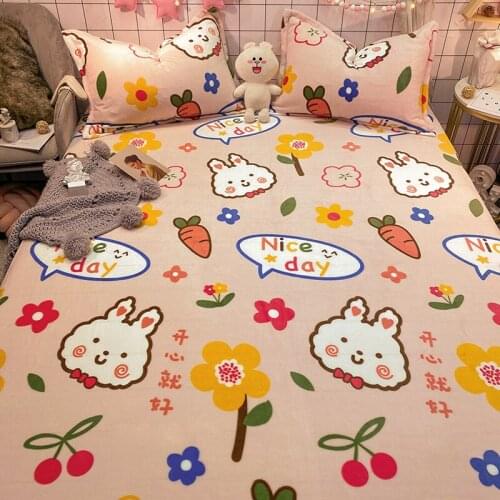 Warm Solid Color Coral Plush Blanket Winter Plush Thickened Flannel Bed Single Flannel Double-sided Plush Blanket Flat Sheet