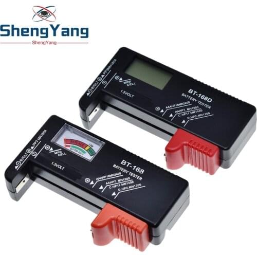 BT168 Portable Universal Digital / Pointer Battery Tester Volt Checker For AA AAA 9V Button Multiple Size Battery Tester Checker