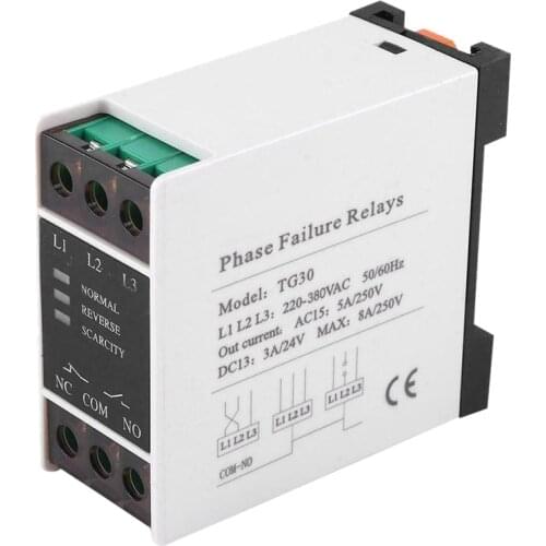 TG30 3 Phase Phase Failure Loss Sequence Relay Electronic Protection 220-380VAC