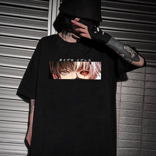 Tokyo ghoul Harajuku Anime Printed t-shirts japanese streetwear Unisex Manga Ulzzang Casual trend couple clothes oversized top
