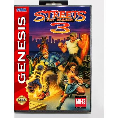 Streets of Rage 3 Boxed Version 16bit MD Game Card For Sega MegaDrive Sega Genesis System