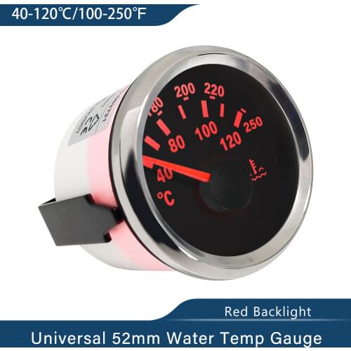 2" Waterproof and Dustproof Water Temp Gauge Temperature Meter 40-120 For Boat Car Tuck 12V 24V