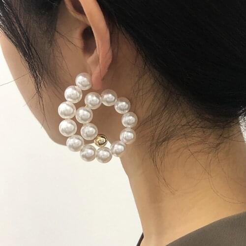 DIEZI Vintage Korean Pearl Drop Earrings Fashion Elegant Wedding Party Dangle Earrings For Women Female Ladies Girls Gift