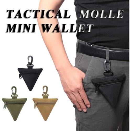 100D Tactical Molle Military Running Pouch Earphone Bag Portable Key Coin Purse With Hook Mini Pocket Camping Bags Wallet