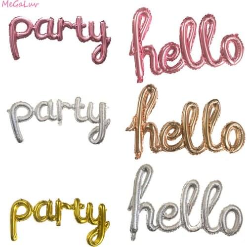 Hello Party Letters Foil Balloons Wedding Birthday Party Decoration Ballon Alphabet Helium Air Globos Baby Shower Supplies