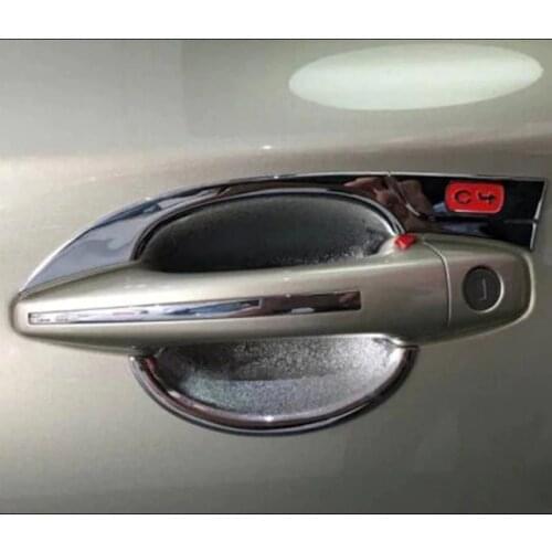 Car Door Protector Handle Bowl Cover Trim Shell Car Styling Accessories ABS Plastic 2016 for Citroen C4 Chromium Styling