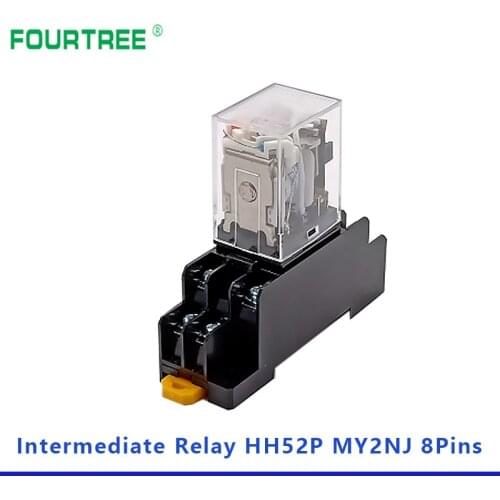 1Set Power Relay Coil General DPDT Micro Mini Electromagnetic Relay Switch With Socket Base LED AC 110/220V DC 12/24V MY2NJ